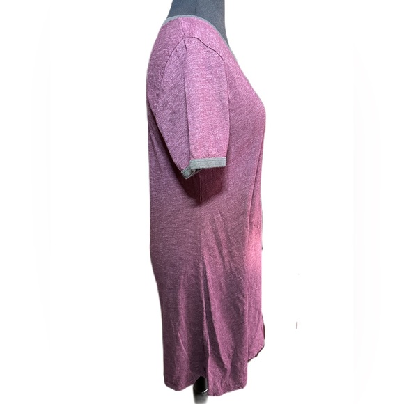 Vans‎ Cotton T Shirt Dress Short Sleeve  Size Medium Plum with Gray Trim - Picture 3 of 10